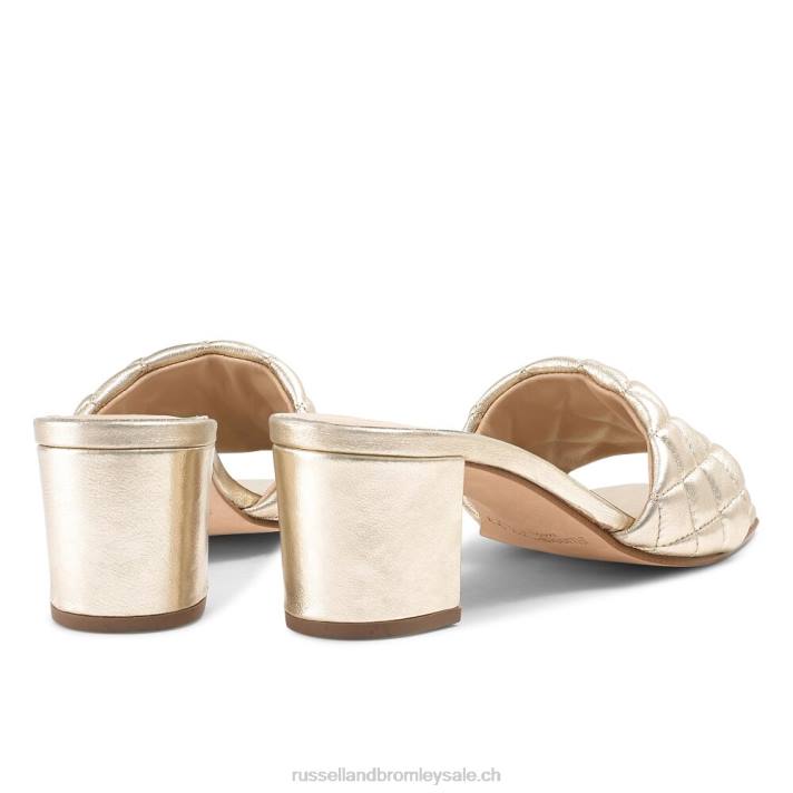 métallique 8BN6147 femmes Russell And Bromley quiltbloc mule matelassée