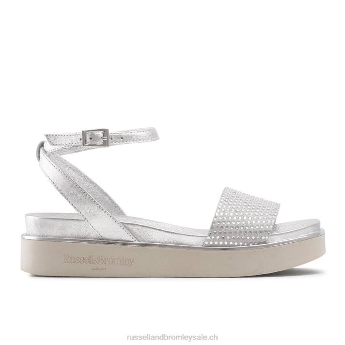 métallique 8BN6403 femmes Russell And Bromley sandale à assise plantaire diamante miami