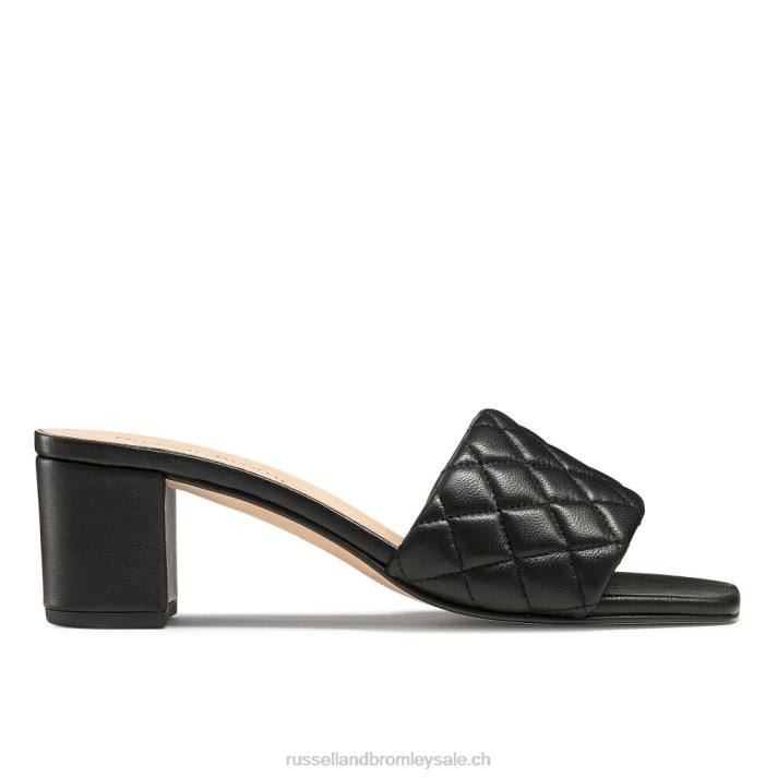 noir 8BN6141 femmes Russell And Bromley quiltbloc mule matelassée
