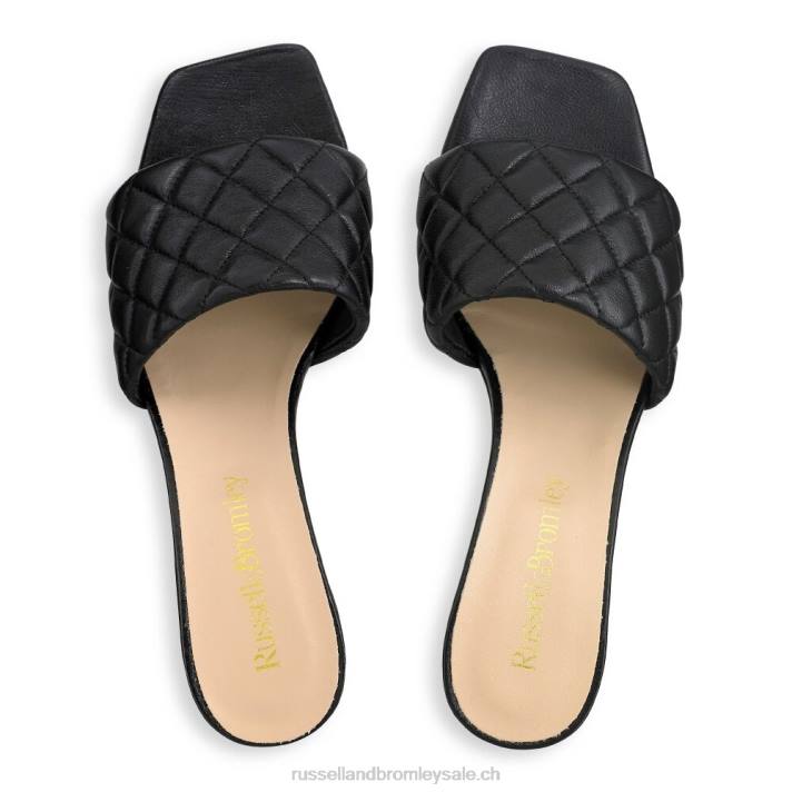 noir 8BN6141 femmes Russell And Bromley quiltbloc mule matelassée