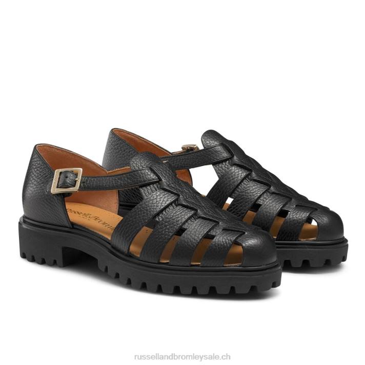 noir 8BN6248 femmes Russell And Bromley sandale de pêcheur sicily chunky