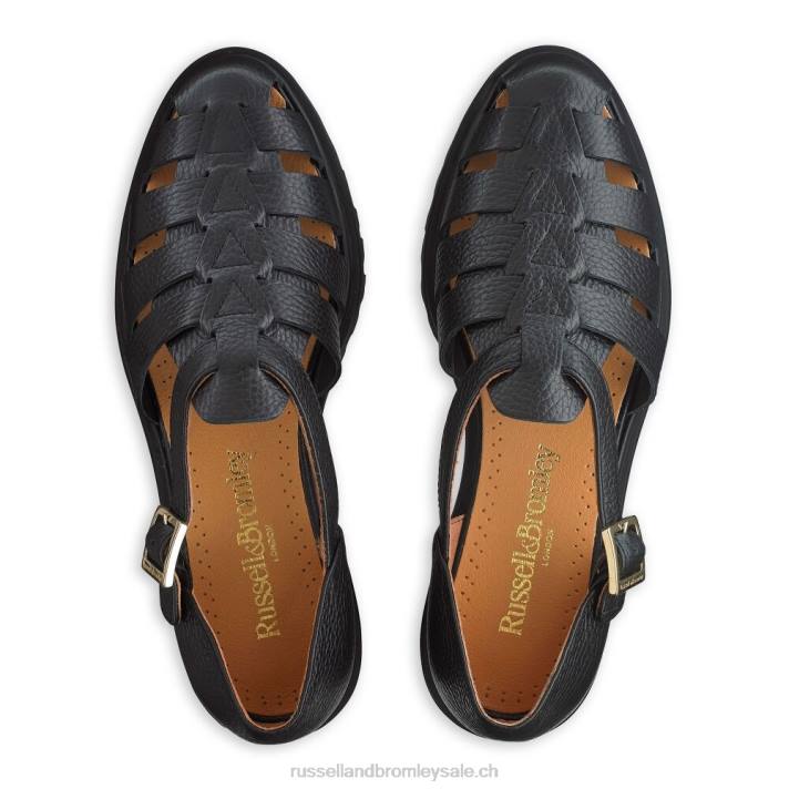 noir 8BN6248 femmes Russell And Bromley sandale de pêcheur sicily chunky