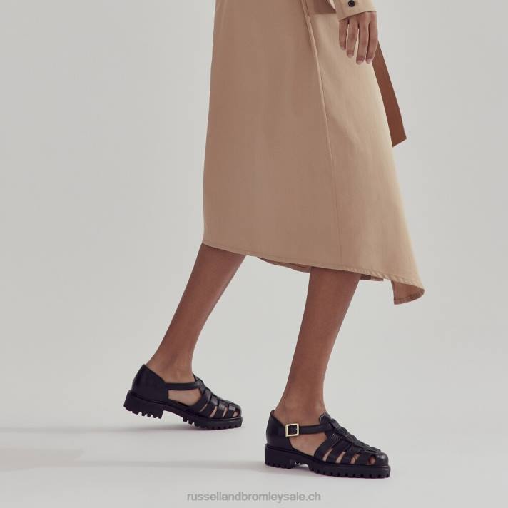 noir 8BN6248 femmes Russell And Bromley sandale de pêcheur sicily chunky