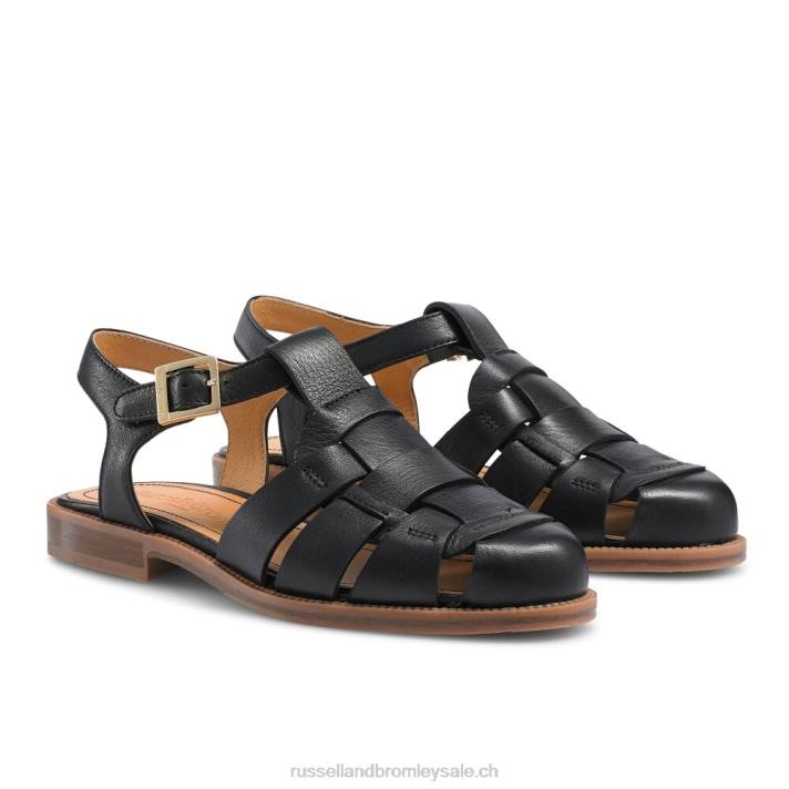 noir 8BN6382 femmes Russell And Bromley lucca pêcheur à dos ouvert