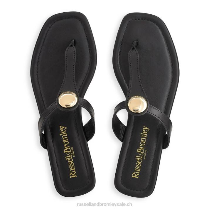 noir 8BN6391 femmes Russell And Bromley lauretta string orteil à garniture de disque