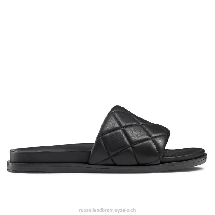 noir 8BN6398 femmes Russell And Bromley sandale mule matelassée quiltsoft