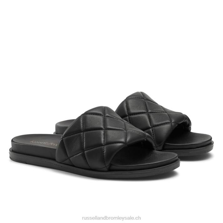 noir 8BN6398 femmes Russell And Bromley sandale mule matelassée quiltsoft