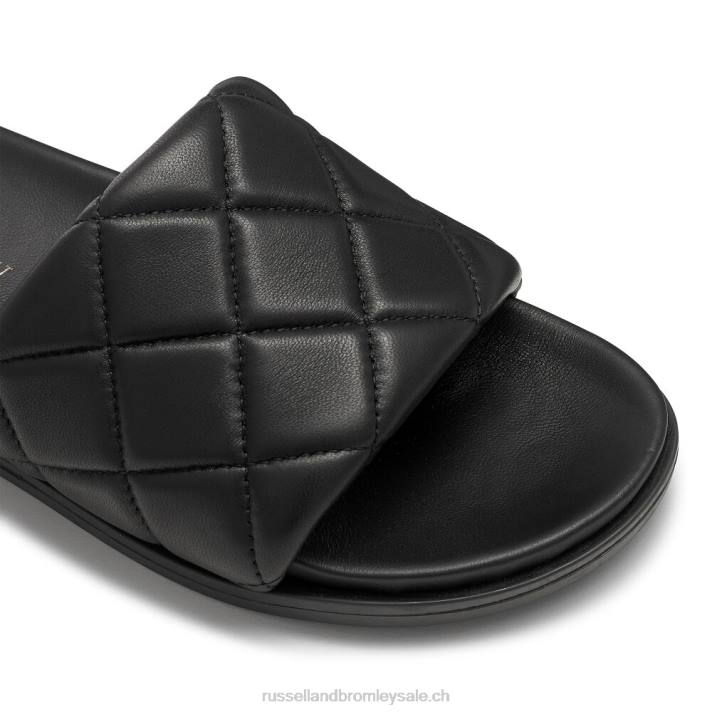 noir 8BN6398 femmes Russell And Bromley sandale mule matelassée quiltsoft