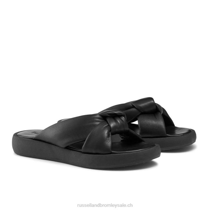 noir 8BN6400 femmes Russell And Bromley sandale mule à nœud dallas