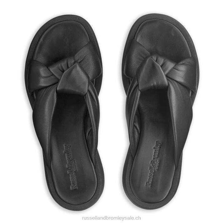 noir 8BN6400 femmes Russell And Bromley sandale mule à nœud dallas