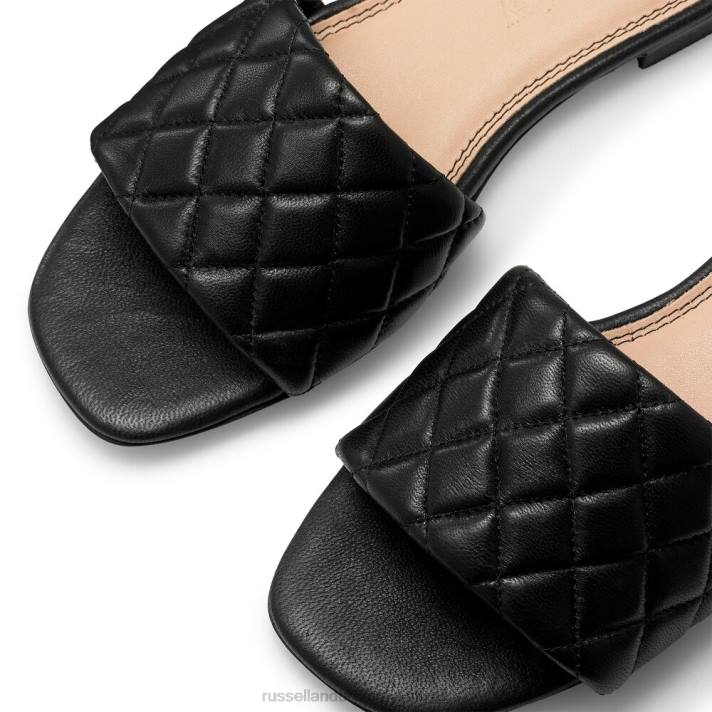 noir 8BN6411 femmes Russell And Bromley quiltmule mule plate matelassée