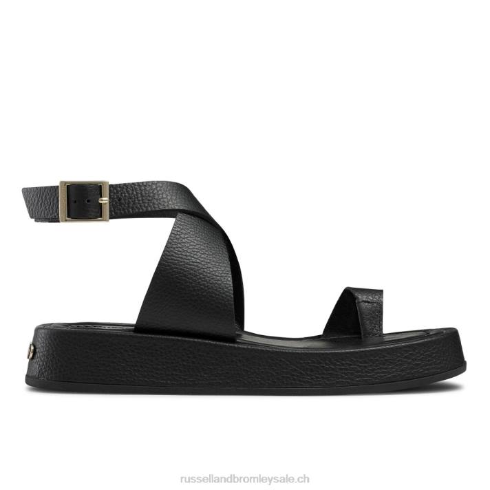 noir 8BN6414 femmes Russell And Bromley sandale totalement plate
