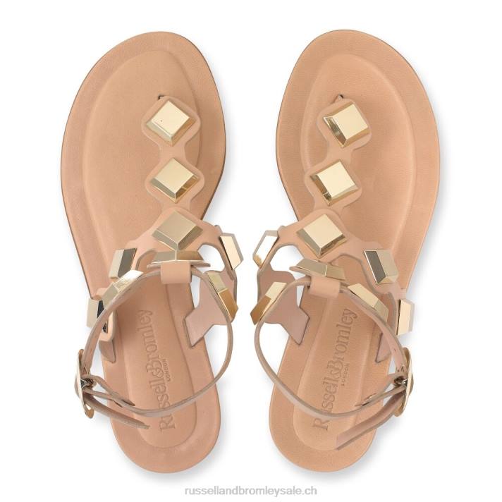 rose 8BN6372 femmes Russell And Bromley sandale à bout clouté médaille