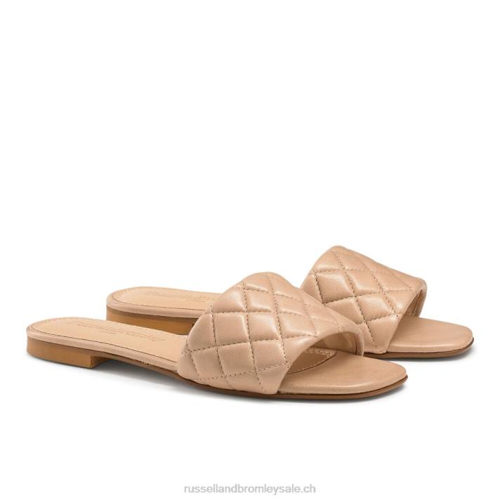 rose 8BN6396 femmes Russell And Bromley quiltmule mule plate matelassée
