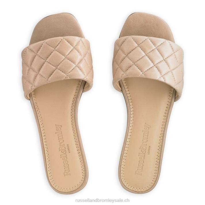 rose 8BN6396 femmes Russell And Bromley quiltmule mule plate matelassée