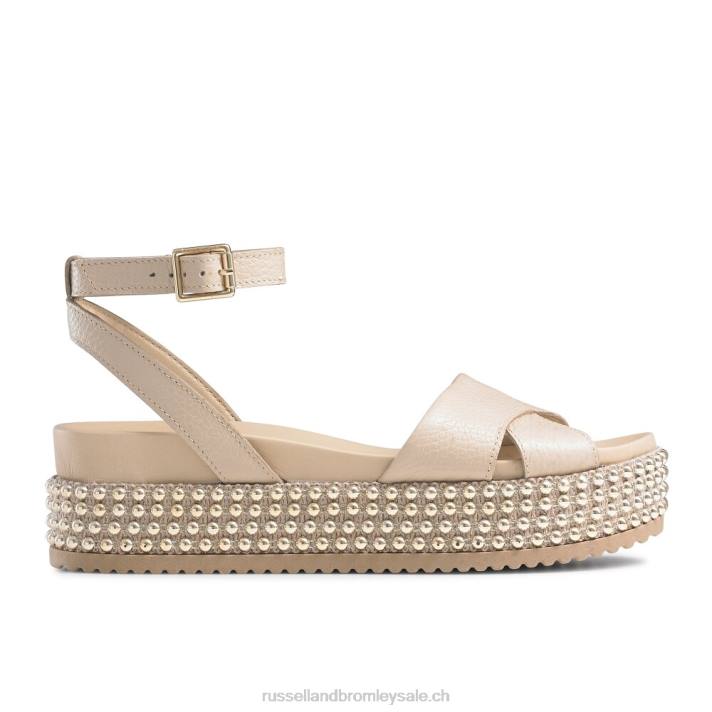 rougir 8BN6375 femmes Russell And Bromley sandale à plateforme et perles goldmine