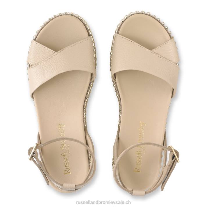 rougir 8BN6375 femmes Russell And Bromley sandale à plateforme et perles goldmine