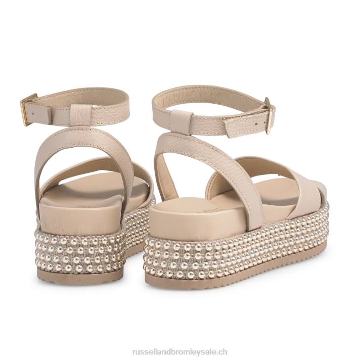 rougir 8BN6375 femmes Russell And Bromley sandale à plateforme et perles goldmine