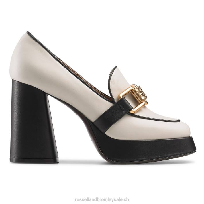 blanc 8BN6108 femmes Russell And Bromley mocassins à plateforme runtheworld