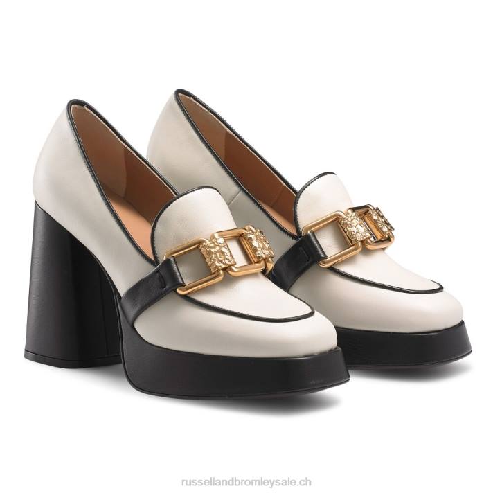blanc 8BN6108 femmes Russell And Bromley mocassins à plateforme runtheworld
