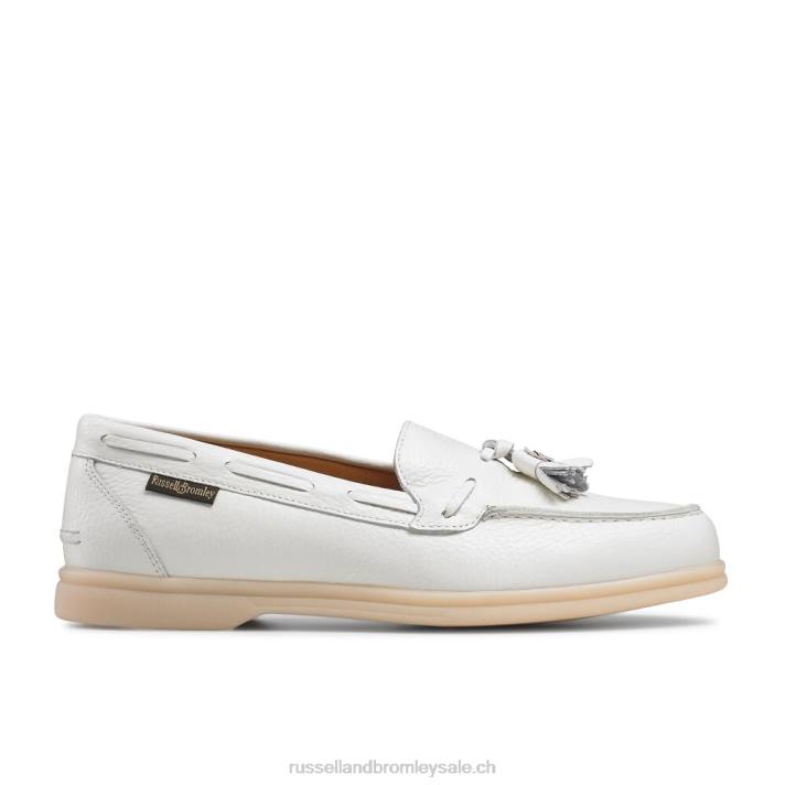 blanc 8BN6218 femmes Russell And Bromley chaussure de loisirs à pampilles sandbanks