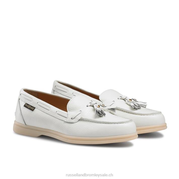 blanc 8BN6218 femmes Russell And Bromley chaussure de loisirs à pampilles sandbanks