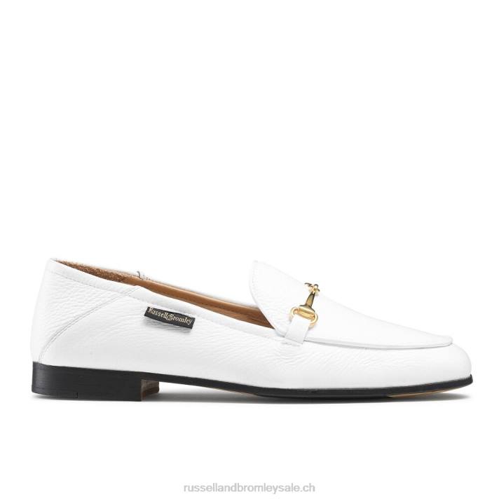 blanc 8BN6229 femmes Russell And Bromley mocassin mocassin à mors