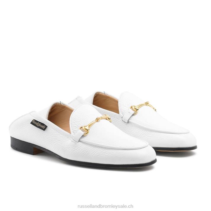 blanc 8BN6229 femmes Russell And Bromley mocassin mocassin à mors