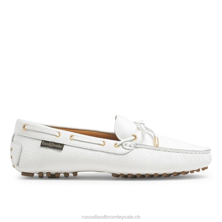 blanc 8BN6232 femmes Russell And Bromley pilote de garniture d'arc strada