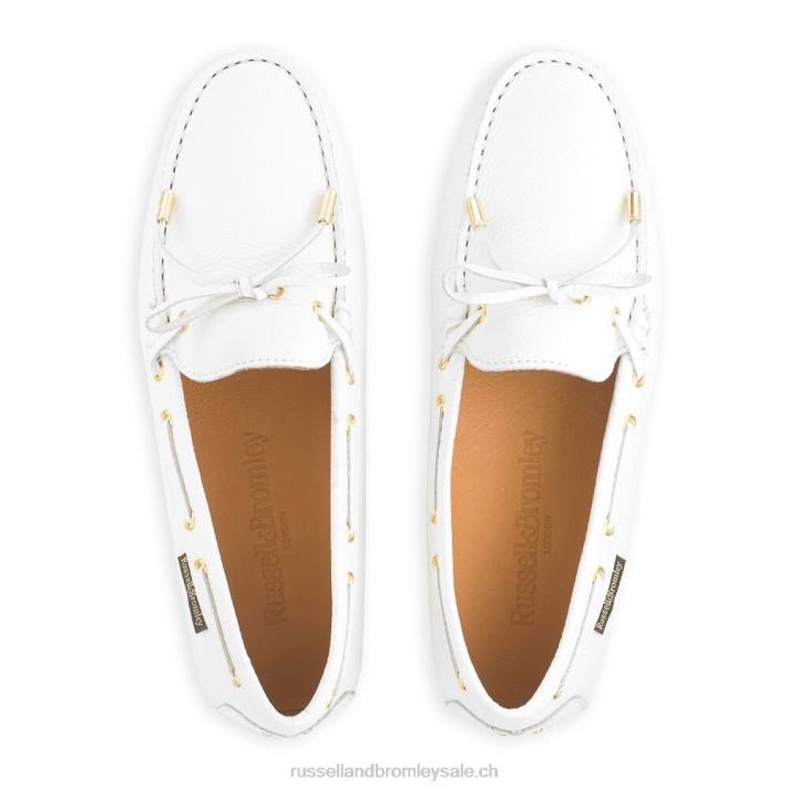 blanc 8BN6232 femmes Russell And Bromley pilote de garniture d\'arc strada