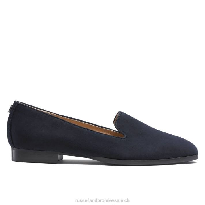 bleu 8BN6222 femmes Russell And Bromley fumer pantoufle robe plat