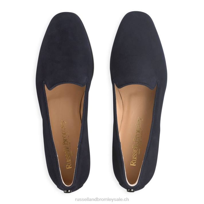 bleu 8BN6222 femmes Russell And Bromley fumer pantoufle robe plat