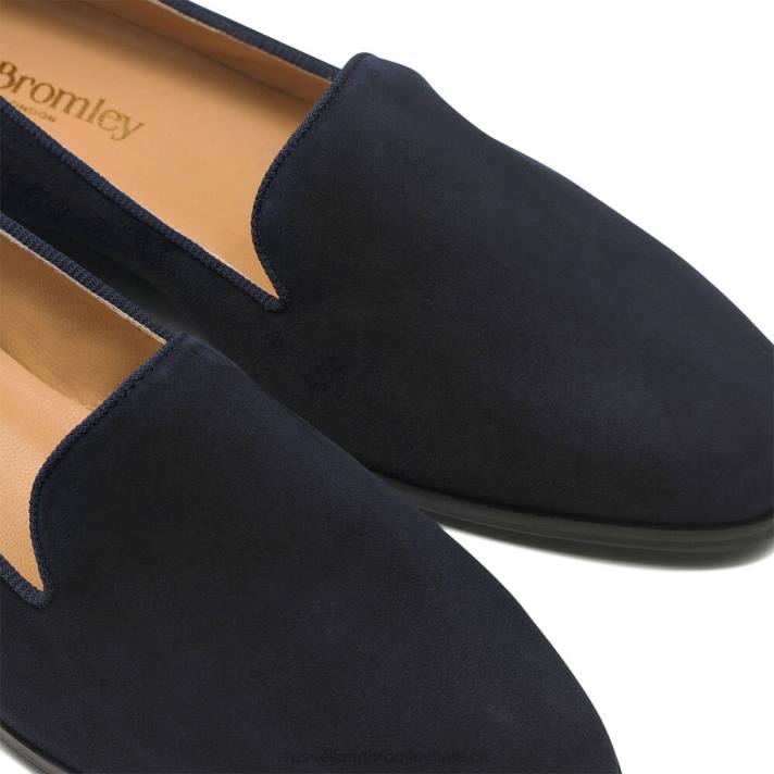 bleu 8BN6222 femmes Russell And Bromley fumer pantoufle robe plat