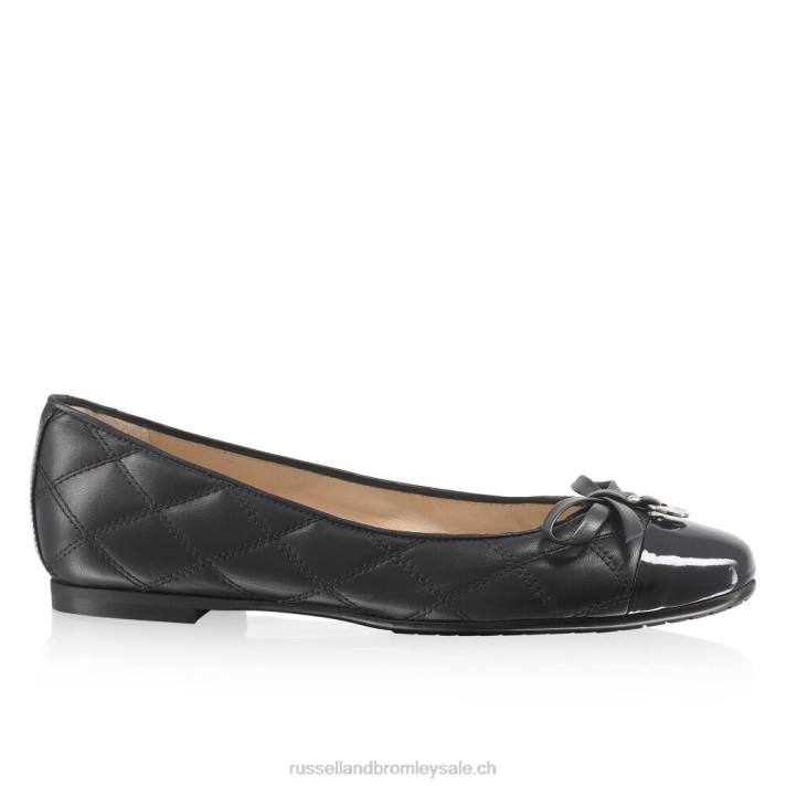 bleu 8BN6246 femmes Russell And Bromley charmante ballerine matelassée