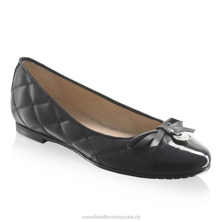 bleu 8BN6246 femmes Russell And Bromley charmante ballerine matelassée
