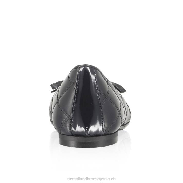bleu 8BN6246 femmes Russell And Bromley charmante ballerine matelassée