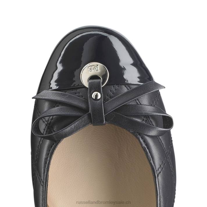 bleu 8BN6246 femmes Russell And Bromley charmante ballerine matelassée