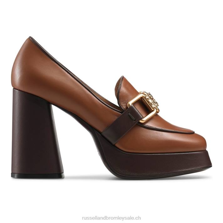 bronzer 8BN6107 femmes Russell And Bromley mocassins à plateforme runtheworld