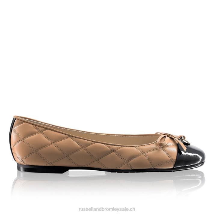 bronzer 8BN6245 femmes Russell And Bromley charmante ballerine matelassée