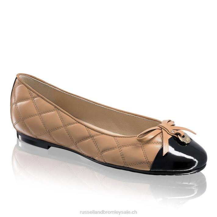 bronzer 8BN6245 femmes Russell And Bromley charmante ballerine matelassée