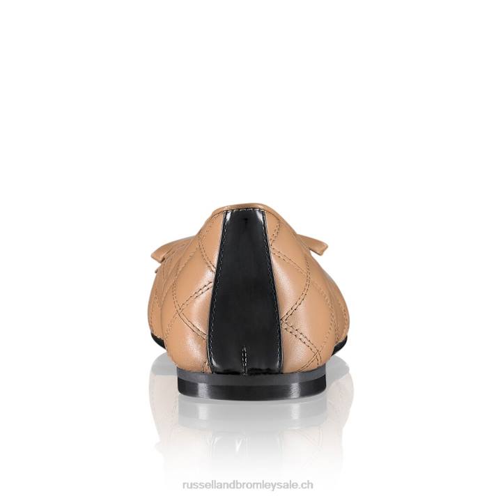bronzer 8BN6245 femmes Russell And Bromley charmante ballerine matelassée