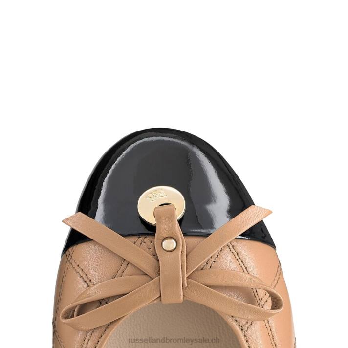 bronzer 8BN6245 femmes Russell And Bromley charmante ballerine matelassée