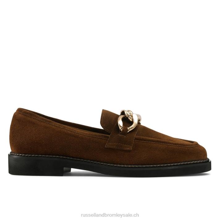brun 8BN6206 femmes Russell And Bromley cléopâtre 3 anneaux mocassins