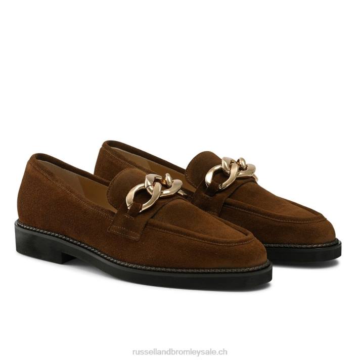 brun 8BN6206 femmes Russell And Bromley cléopâtre 3 anneaux mocassins