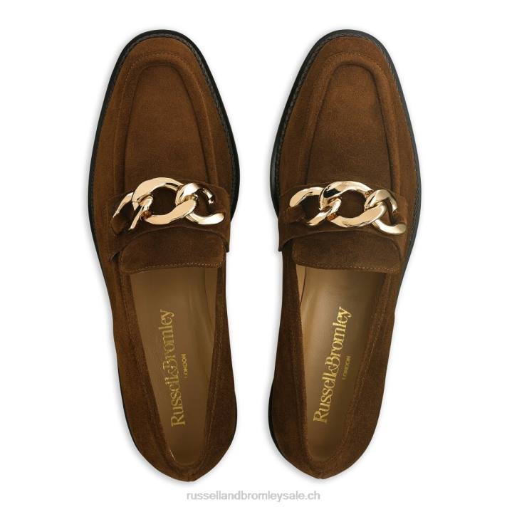 brun 8BN6206 femmes Russell And Bromley cléopâtre 3 anneaux mocassins