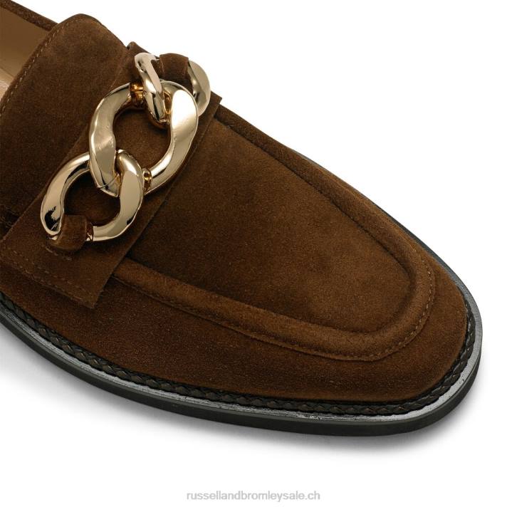 brun 8BN6206 femmes Russell And Bromley cléopâtre 3 anneaux mocassins