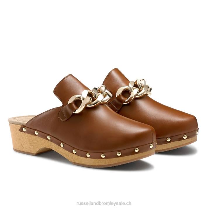 brun 8BN6231 femmes Russell And Bromley sabot fermé chaîne dellabosco