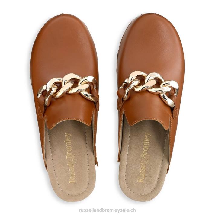brun 8BN6231 femmes Russell And Bromley sabot fermé chaîne dellabosco