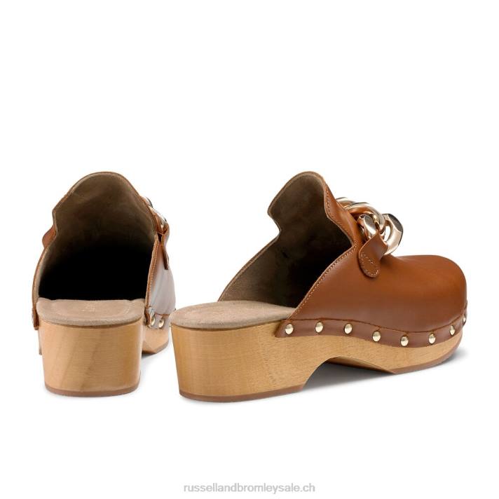 brun 8BN6231 femmes Russell And Bromley sabot fermé chaîne dellabosco