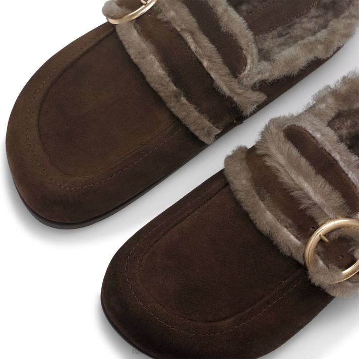 brun 8BN6253 femmes Russell And Bromley mocassins sabots luxo sans dossier